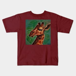 Giraffe in the Jungle Portrait Kids T-Shirt